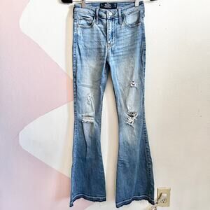 Hollister High Rise Vintage Flare Jeans Distressed 1R 25x31